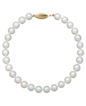 Belle De Mer Pearl Bracelet, 8" 14k Gold Aa Akoya Cultured Pearl Strand (6-6-1/2mm)