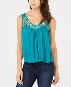 Self Esteem Juniors' Sleeveless Embroidered Top