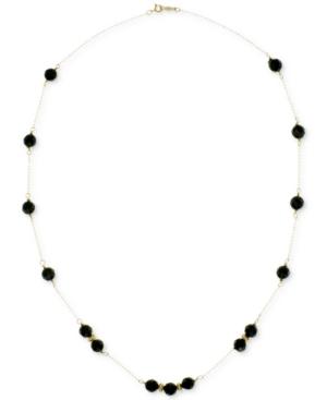 Onyx Station Necklace (20 Ct. T.w.) In 14k Gold Over Sterling Silver