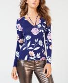 Guess Pearlized Long-sleeve Halter-detail Top