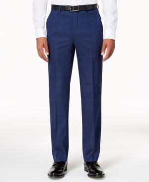 Sean John Men's Classic-fit Dusty Blue Windowpane Stretch Pants