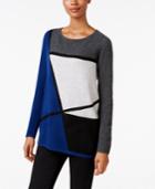 Charter Club Petite Cashmere Colorblocked Sweater, Only At Macy's