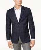 Tommy Hilfiger Men's Slim-fit Navy & Green Windowpane Stretch Sport Coat