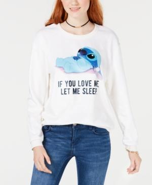 Love Tribe Juniors' Disney Stitch Fuzzy Graphic Sweatshirt