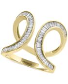 D'oro By Effy Diamond Baguette Swirl Ring (3/4 Ct. T.w.) In 14k Gold