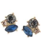 Abs By Allen Schwartz Gold-tone Crystal Cluster Stud Earrings