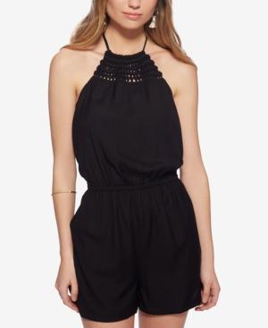 Jessica Simpson Woven-trim Strappy Romper