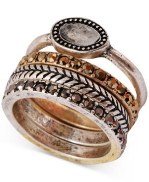 Lucky Brand Two-tone Organic Stone Stack Ring