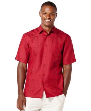 Cubavera Short-sleeve Embroidered Guayabera Shirt