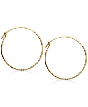 Jody Coyote Hammered Hoop Earrings In 12k Gold-filled Metal