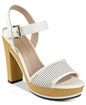 Tommy Hilfiger Weslee Perforated Platform Sandals Women's Shoes