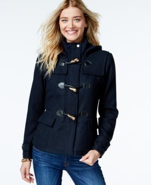 Celebrity Pink Hooded Duffle Coat