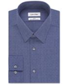 Calvin Klein Steel Slim-fit Non-iron Performance Slate Blue Dobby Dress Shirt