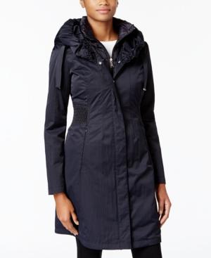T Tahari Ruched-waist 3-in-1 Raincoat