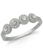 Charter Club Silver-tone Crystal & Imitation Pearl Cluster Bangle Bracelet, Created For Macy's