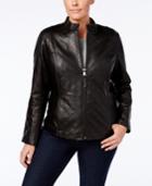 Jones New York Plus Size Quilted Leather Jacket