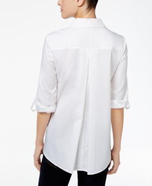 Style & Co. Button-back High-low Shirt, Only At Macy's