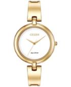 Citizen Women's Silhouette Eco-drive Gold-tone Stainless Steel Bangle Bracelet Watch 34mm Em0222-82a
