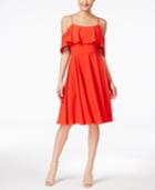 Cece By Cynthia Steffe Off-the-shoulder Ruffled A-line Dress