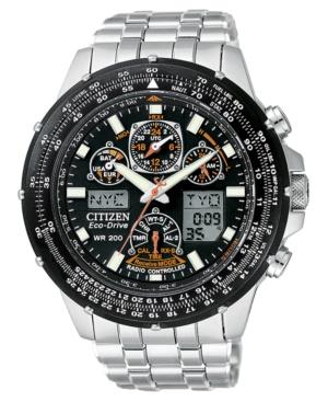Citizen Watch, Men's Eco-drive Skyhawk Atomic Stainless Steel Bracelet 45mm Jy0000-53e