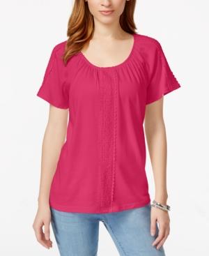 Karen Scott Scoop-neck Peasant Top, Only At Macy's
