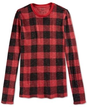 American Rag Men's Buffalo Checkered Long-sleeve T-shirt, Only At Macy's