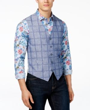 Tallia Men's Vince Slim-fit Plaid Paisley Vest