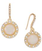 Inc International Concepts Gold-tone White Pave & Stone Drop Earrings, Created For Macy's