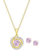 Amethyst (3/4 Ct. T.w.) And Diamond Accent Pendant And Earrings