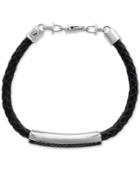 Effy Black Sapphire Leather Bracelet (5/8 Ct. T.w.) In Sterling Silver