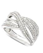 Diamond Ring, 14k White Gold Diamond Crossover (1/2 Ct. T.w.)