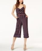 Teeze Me Juniors' Striped Cropped Jumpsuit