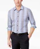 Ryan Seacrest Distinction Men's Slim-fit Blue Grid Sport Shirt, Created For Macy's
