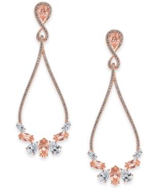 Danori Rose Gold-tone Crystal & Pave Drop Earrings