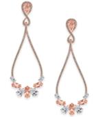 Danori Rose Gold-tone Crystal & Pave Drop Earrings
