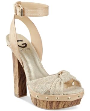 G By Guess Revail Wooden Platform Sandals Women's Shoes