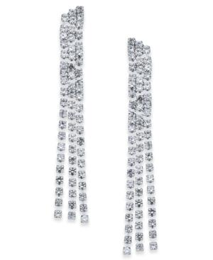 Inc International Concepts Silver-tone Crystal Chain Linear Drop Earrings, Created For Macy's