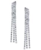 Inc International Concepts Silver-tone Crystal Chain Linear Drop Earrings, Created For Macy's