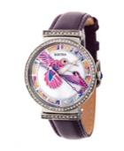 Bertha Quartz Emily Collection Silver And Purple Leather Watch 37mm