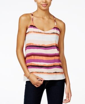 Bar Iii Embellished Keyhole-back Striped Tank Top, Only At Macy's