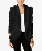 Alfani Petite Faux-fur-trim Cardigan, Only At Macy's