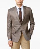 Marc New York By Andrew Marc Men's Brown And Grey Check Slim Fit Sport Coat