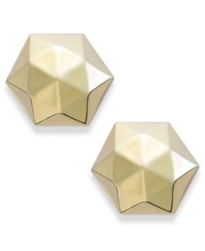 Faceted Dome Star Earrings In 10k Gold