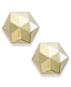 Faceted Dome Star Earrings In 10k Gold