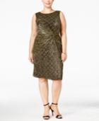 Calvin Klein Plus Size Metallic Twist-front Sheath Dress