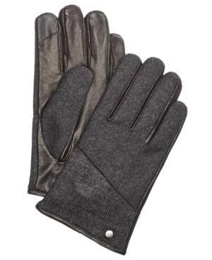 Calvin Klein Men's Mixed-media Knit Gloves