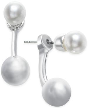 Charter Club Silver-tone Ball Front And Back Earrings, Only At Macy's