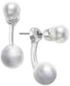 Charter Club Silver-tone Ball Front And Back Earrings, Only At Macy's
