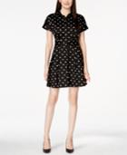 Cece By Cynthia Steffe Short-sleeve Polka-dot-print Shirt Dress