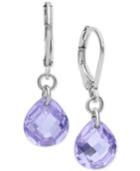 Lonna & Lilly Silver-tone Purple Cubic Zirconia Drop Earrings